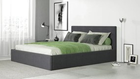 Κρεβάτι διπλό DINO με αποθηκευτικό χώρο,στρώμα 160X200cm Σκούρο γκρί 216x90x173cm-GRA785