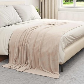 vidaXL Κουβέρτα Μπεζ 150 x 200 cm Μαλλί