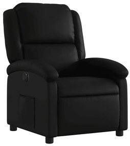 vidaXL Πολυθρόνα Ανακλινόμενη Ηλεκτρική Μαύρη από Συνθετικό Δέρμα