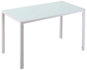 HOMCOM Τραπέζι τραπεζαρίας, μοντέρνος σχεδιασμός, 120 cm x 60 cm x 75 cm, Λευκό