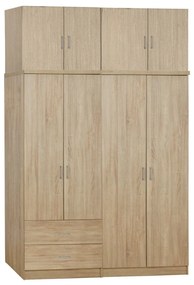 Set 4 pieces wardrobe Four-leaf with loft Sonama 160x42x241