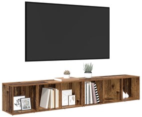 vidaXL Σετ επίπλου τηλεόρασης 2 pcs Παλιό Ξύλο 37 x 35 x 107 εκ