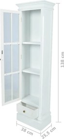 vidaXL Βιβλιοθήκη Βιτρίνα Κομψή με 3 Ράφια Λευκή Ξύλινη
