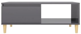 vidaXL Τραπεζάκι Σαλονιού Γυαλιστερό Γκρι 90 x 60 x 35 εκ. Επεξ. Ξύλο