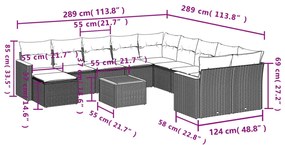 vidaXL Σαλόνι Κήπου Σετ 12 τεμ. Μπεζ Συνθετικό Ρατάν με Μαξιλάρια