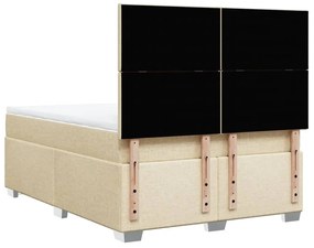 ΚΡΕΒΑΤΙ BOXSPRING ΜΕ ΣΤΡΩΜΑ ΚΡΕΜ 140X190 ΕΚ. ΥΦΑΣΜΑΤΙΝΟ 3292781