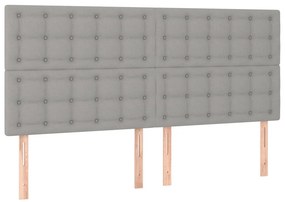 vidaXL Κρεβάτι Boxspring με Στρώμα &amp; LED Αν.Γκρι 160x200εκ. Υφασμάτινο