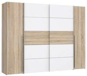 Intrahome Ντουλάπα ρούχων Verzo Intrahome τετράφυλλη oak-λευκό μελαμίνης 270,5x61.5x210.5εκ | SKU: INTRAPA-429111117