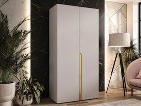 Ντουλάπα Mila I Δίφυλλη-Γκρεζ - Χρυσό