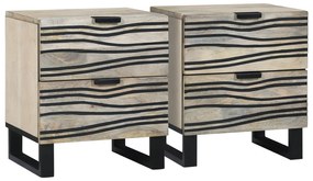 vidaXL Κομοδίνα με συρτάρι 2 pcs Καρυδιά 40 x 33.5 x 46 εκ