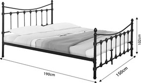 Κρεβάτι Beowulf pakoworld μαύρο μεταλλικό 150x200εκ