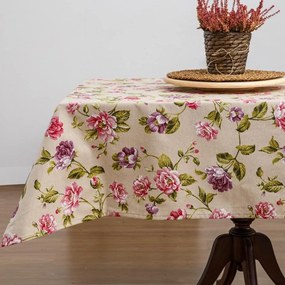 Borea Τραπεζομάντηλο Rosebud 140 x 140 cm Μπεζ-Λιλά