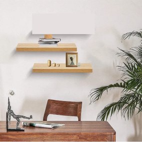 Stewehome Σετ 2 τεμαχίων κρυφών ραφιών τοίχου Καφέ 50x12x12 cm