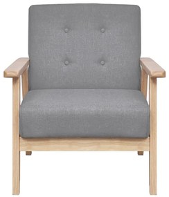 vidaXL Σετ Σαλονιού 2 τεμ. Ανοιχτό Γκρι Υφασμάτινο