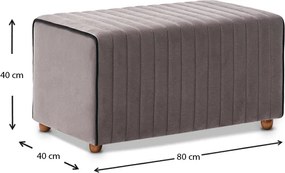 Σκαμπώ Mabel Megapap βελούδινο χρώμα γκρι 80x40x40εκ.