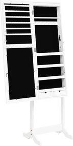 vidaXL Έπιπλο Κοσμημάτων με Καθρέφτη &amp; LED Φώτα Επιδαπέδιο Λευκό