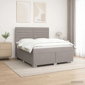 vidaXL Κρεβάτι box spring με στρώμα Taupe 140 x 200 cm Ύφασμα