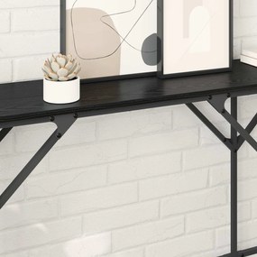 vidaXL Τραπέζι κονσόλας Μαύρη Οξυά 180 x 30 x 75 εκ Επεξεργασμένο ξύλο