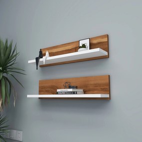 Ράφι Τοίχου Καρυδί / Λευκό POCELAR 60x13x15