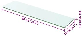 vidaXL Ράφια Πάνελ 2 τεμ. Διάφανα 60 x 12 εκ. Γυάλινα