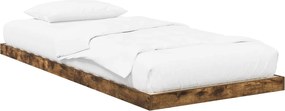 vidaXL Κρεβάτι δαπέδου Καπνιστό Δρύς 90 x 200 cm Επεξεργασμένο ξύλο