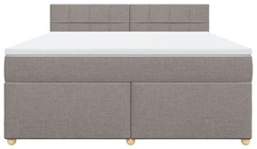 Κρεβάτι Boxspring με Στρώμα Taupe 180x200 εκ. Υφασμάτινο - Μπεζ-Γκρι