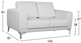ΣΕΤ ΣΑΛΟΝΙΟΥ 2ΤΜΧ KENZIE ΜΕ ΛΕΥΚΟ PU HM11284.02