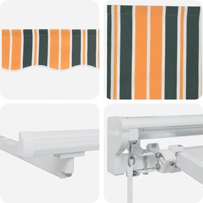 vidaXL Χειροκίνητο πλαίσιο τέντας με LED 3,5 x 2,5 μ