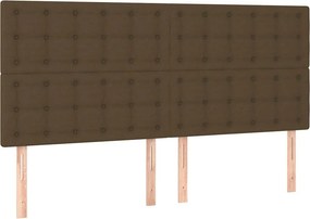 vidaXL Κρεβάτι Boxspring με Στρώμα Σκούρο Καφέ 160x200 εκ Υφασμάτινο