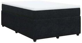 vidaXL Κρεβάτι Boxspring με Στρώμα Μαύρο 120x190 εκ. Βελούδινο