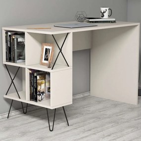Γραφείο Extra 845HCT3820 120x60x78,8cm Cream-Black