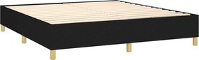 vidaXL Κρεβάτι Boxspring με Στρώμα Μαύρο 180x200 εκ. Υφασμάτινο