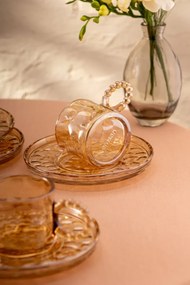 Stewehome Σετ 6 τεμαχίων φλιτζάνια καφέ 100 ml από γυαλί Καφέ