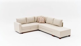 Corner Sofa-Bed Aly Arzilla Right - Cream Cream
