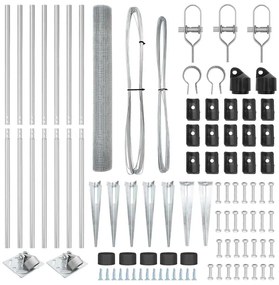 vidaXL Στύλος Περιφράξεων Ασημί 10 x 1,2 μ (διχτυωτό 25 x 25 χιλ.)