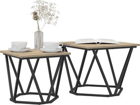 vidaXL Σετ βοηθητικά τραπεζάκια 2 pcs Δρύς Sonoma