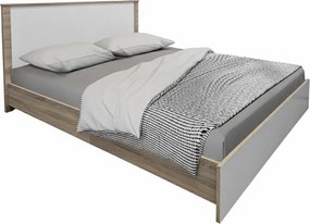 Κρεβάτι Athos pakoworld σε sonoma-λευκό απόχρωση 160x200εκ