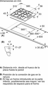 Εστία Υγραερίου Balay 3ETX463BB 60 cm