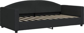 vidaXL Καναπές Κρεβάτι Συρόμενος Μαύρος 90x190 εκ. Ύφασμα