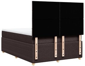 vidaXL Κρεβάτι Boxspring με Στρώμα Σκούρο Καφέ 160x200 εκ Υφασμάτινο