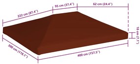 vidaXL Κάλυμμα για Κιόσκι Τερακότα 3 x 4 μ. 310 γρ./μ²