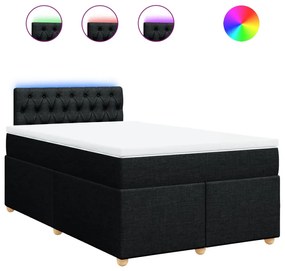 vidaXL Κρεβάτι Boxspring με Στρώμα Μαύρο 120x190 εκ. Υφασμάτινο