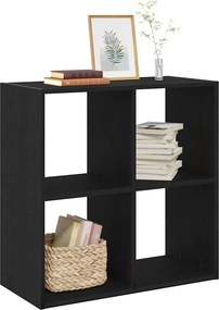 vidaXL Βιβλιοθήκη Μαύρη Οξυά 68.5 x 32 x 68.5 εκ