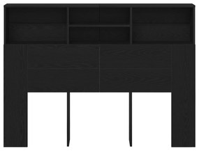 vidaXL Κεφαλάς Ντουλάπας - Μαύρος Δρυς, 140 x 19 x 103.5 εκ, Φτιαγμένο από Επεξεργασμένο Ξύλο.