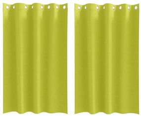 vidaXL Κουρτίνες με κουρτίνες 2 pcs Λαχανί Πολυεστέρας