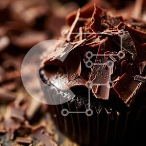 Intra Συλλεκτικό Ξύλινο Παζλ Plywood  4mm - Νόστιμο cupcake σοκολάτας σε ξύλινο τραπέζι Σε Ξύλινο Κουτί - Διαστάσεις: 10x10 cm – 25 κομμάτια