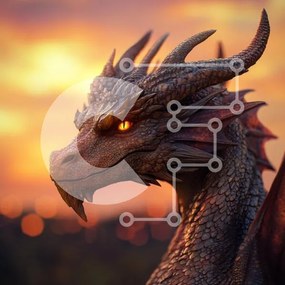 Intra Συλλεκτικό Ξύλινο Παζλ Plywood 4mm - Majestic Dragon Against Sunset Σε Ξύλινο Κουτί - Διαστάσεις Puzzle: 10x10 cm – 25 κομμάτια