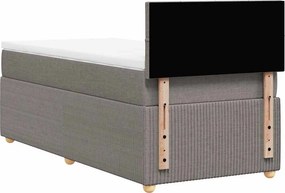 vidaXL Κρεβάτι Boxspring με Στρώμα Taupe 100 x 200 εκ. Υφασμάτινο