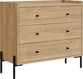 Συρταριέρα Malta Megapap χρώμα sapphire oak 94x40x80,1εκ.