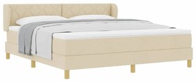 vidaXL Κρεβάτι με Ελατήρια και Στρώμα Κρεμ 90x200 εκ Υφασμα Κρεμ
